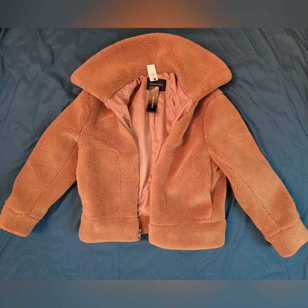 Banana Republic Simili Fourrure Sherpa Faux Fur Teddy Fall Jacket XS NWT